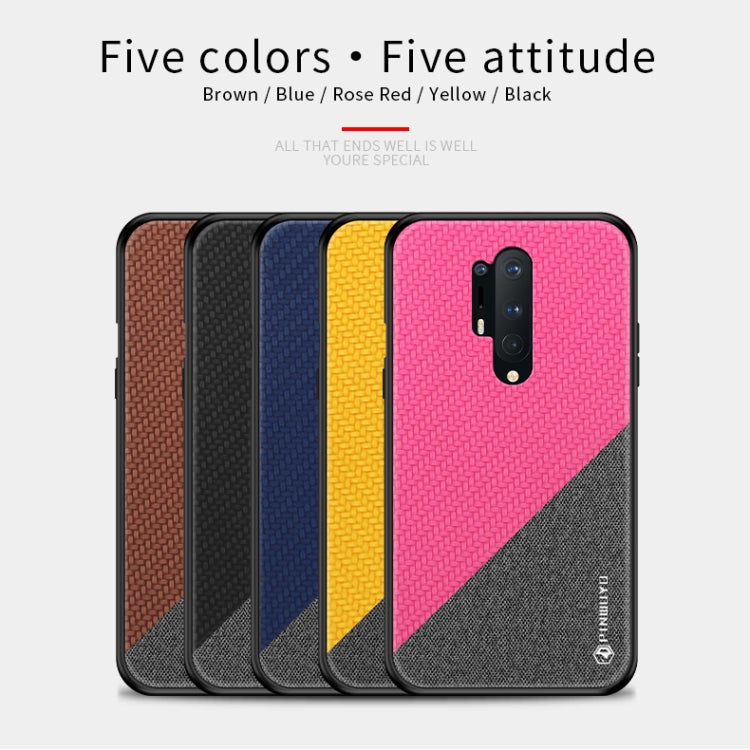 For Oneplus 8 Pro PINWUYO Rong Series  Shockproof PC + TPU+ Chemical Fiber Cloth Protective Cover(Red) - OnePlus Cases by PINWUYO | Online Shopping UK | buy2fix