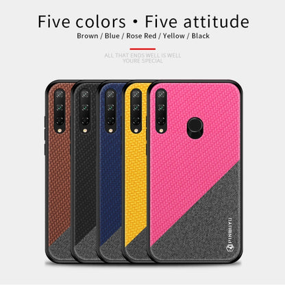 For Huawei Y7P/P40Lite E/Honor9C PINWUYO Rong Series  Shockproof PC + TPU+ Chemical Fiber Cloth Protective Cover(Black) - Huawei Cases by PINWUYO | Online Shopping UK | buy2fix