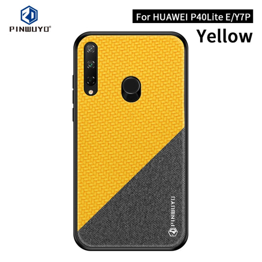 For Huawei Y7P/P40Lite E/Honor9C PINWUYO Rong Series  Shockproof PC + TPU+ Chemical Fiber Cloth Protective Cover(Yellow) - Huawei Cases by PINWUYO | Online Shopping UK | buy2fix