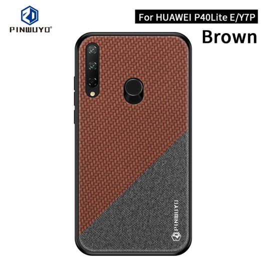 For Huawei Y7P/P40Lite E/Honor9C PINWUYO Rong Series  Shockproof PC + TPU+ Chemical Fiber Cloth Protective Cover(Brown) - Huawei Cases by PINWUYO | Online Shopping UK | buy2fix
