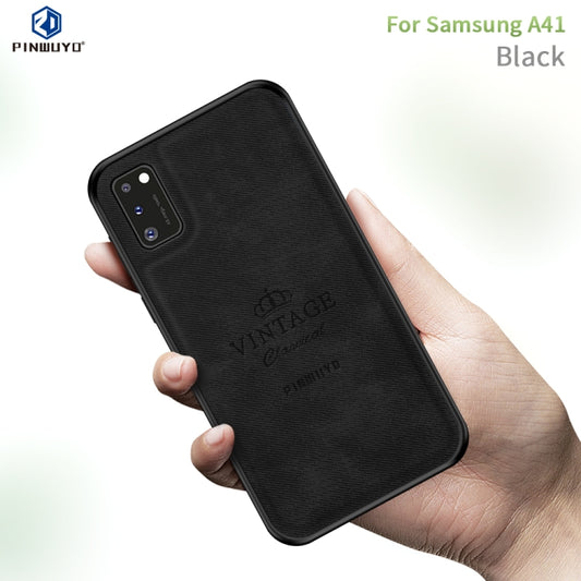 For Galaxy A41 PINWUYO Zun Series PC + TPU + Skin Waterproof And Anti-fall All-inclusive Protective Shell(Black) - Galaxy Phone Cases by PINWUYO | Online Shopping UK | buy2fix