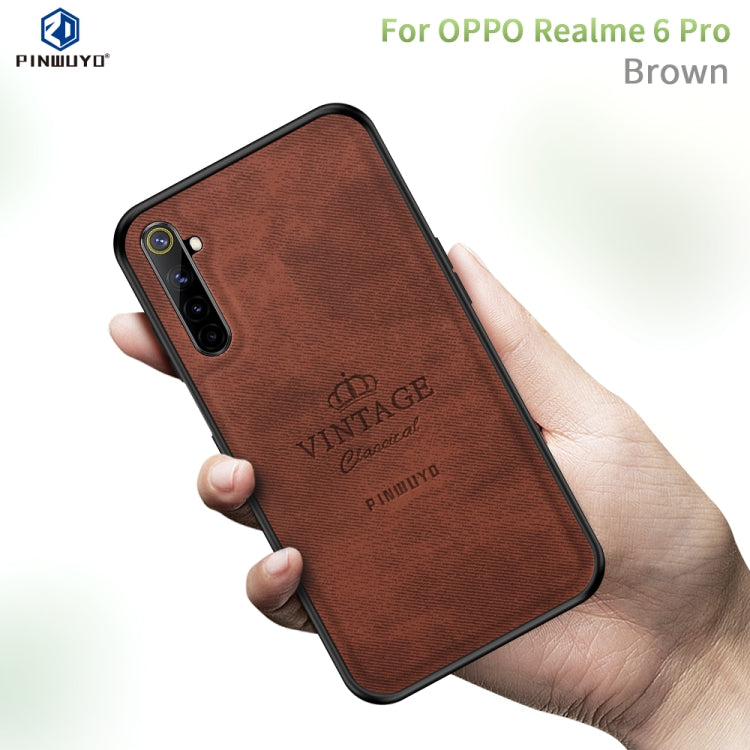 For OPPO Realme 6 Pro PINWUYO Zun Series PC + TPU + Skin Waterproof And Anti-fall All-inclusive Protective Shell(Brown) - Realme Cases by PINWUYO | Online Shopping UK | buy2fix