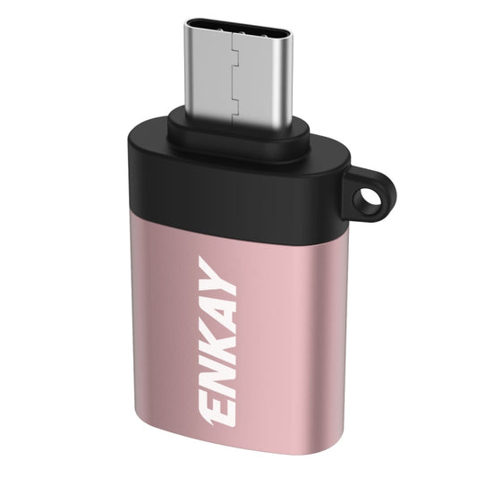 ENKAY ENK-AT101 Aluminium Alloy USB-C / Type-C to USB 3.0 OTG Data Adapter Converter(Rose Gold) - OTG Adapter by ENKAY | Online Shopping UK | buy2fix