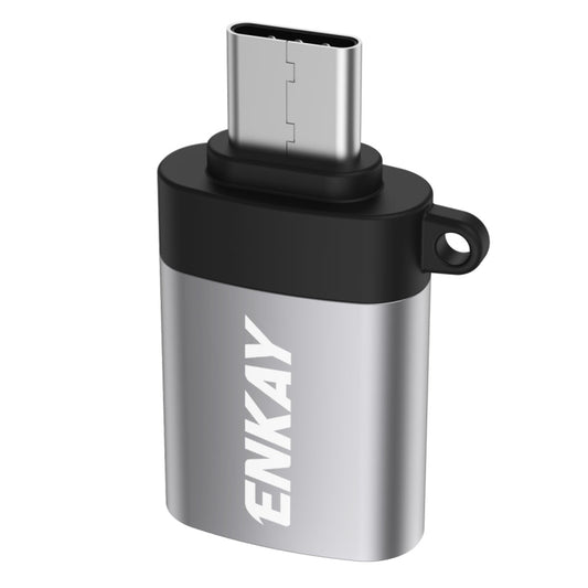 ENKAY ENK-AT101 Aluminium Alloy USB-C / Type-C to USB 3.0 OTG Data Adapter Converter(Silver) - OTG Adapter by ENKAY | Online Shopping UK | buy2fix