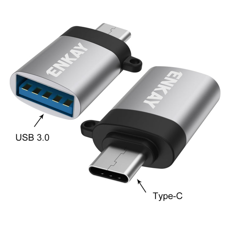 ENKAY ENK-AT101 Aluminium Alloy USB-C / Type-C to USB 3.0 OTG Data Adapter Converter(Black) - OTG Adapter by ENKAY | Online Shopping UK | buy2fix