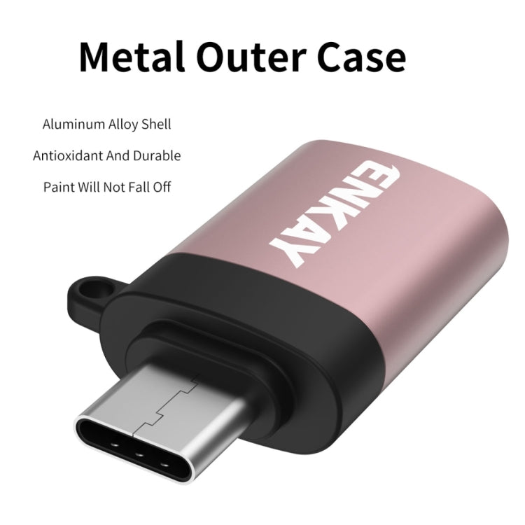 ENKAY ENK-AT101 Aluminium Alloy USB-C / Type-C to USB 3.0 OTG Data Adapter Converter(Black) - OTG Adapter by ENKAY | Online Shopping UK | buy2fix