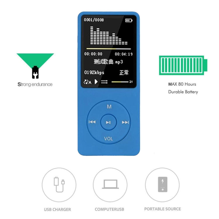 Fashion Portable LCD Screen FM Radio Video Games Movie MP3 MP4 Player Mini Walkman, Memory Capacity:8GB(Black) - MP3 Player by buy2fix | Online Shopping UK | buy2fix