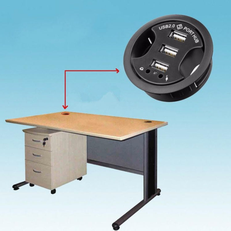 3 Ports USB 2.0 Hub with 3.5mm audio and microphone jack - USB 2.0 HUB by buy2fix | Online Shopping UK | buy2fix