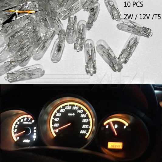 10 pcs T5 Car Instrument Meter Light Meter Replacement Lamp Amber 1.2W 12 V Lamps - Halogen Lights by buy2fix | Online Shopping UK | buy2fix