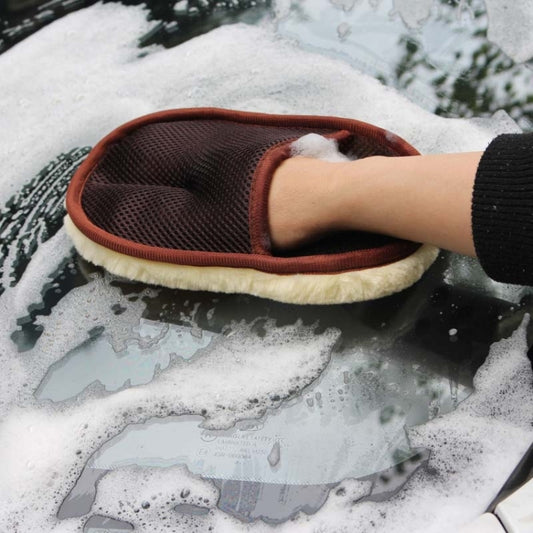 Car Styling Wool Soft Car Washing Gloves Cleaning Brush Motorcycle Washer Care Products(Brown) - Car washing supplies by buy2fix | Online Shopping UK | buy2fix