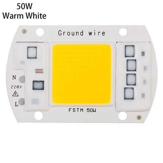 High Power 220V LED FloodlightCool/Warm White COB LED Chip IP65 Smart IC Driver Lamp(50W warm white) - Celling Lights & Chandeliers by buy2fix | Online Shopping UK | buy2fix