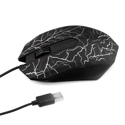 Small Special Shaped 3 Buttons USB Wired Luminous Gamer Computer Gaming Mouse(Black) by buy2fix