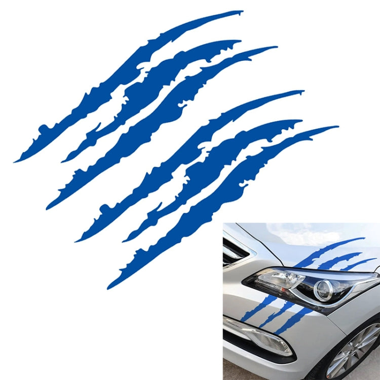 2 PCS Reflective Car Sticker Monster Scratch Stripe Claw Marks Car Auto Headlight Decoration Vinyl Decal Car Stickers, Size:40X12cm (Blue) by buy2fix