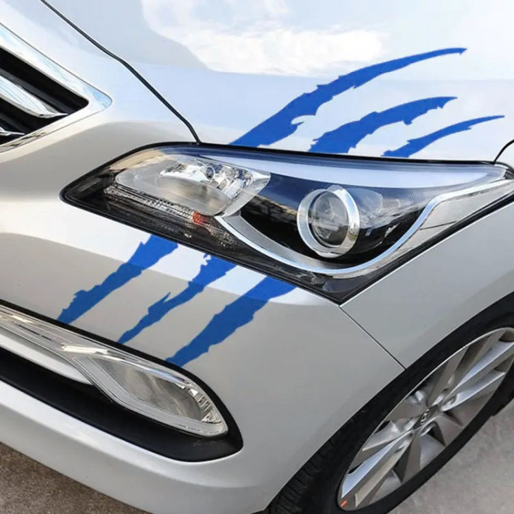 2 PCS Reflective Car Sticker Monster Scratch Stripe Claw Marks Car Auto Headlight Decoration Vinyl Decal Car Stickers, Size:40X12cm (Blue) by buy2fix