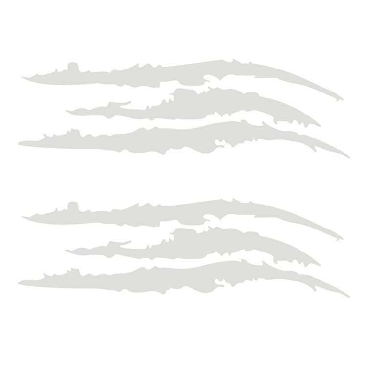 2 PCS Reflective Car Sticker Monster Scratch Stripe Claw Marks Car Auto Headlight Decoration Vinyl Decal Car Stickers, Size:40X12cm (White) by buy2fix