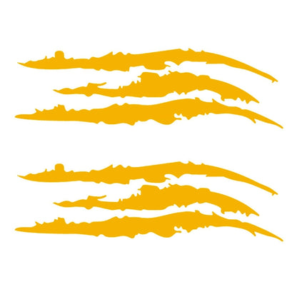 2 PCS Reflective Car Sticker Monster Scratch Stripe Claw Marks Car Auto Headlight Decoration Vinyl Decal Car Stickers, Size:40X12cm (Yellow) by buy2fix