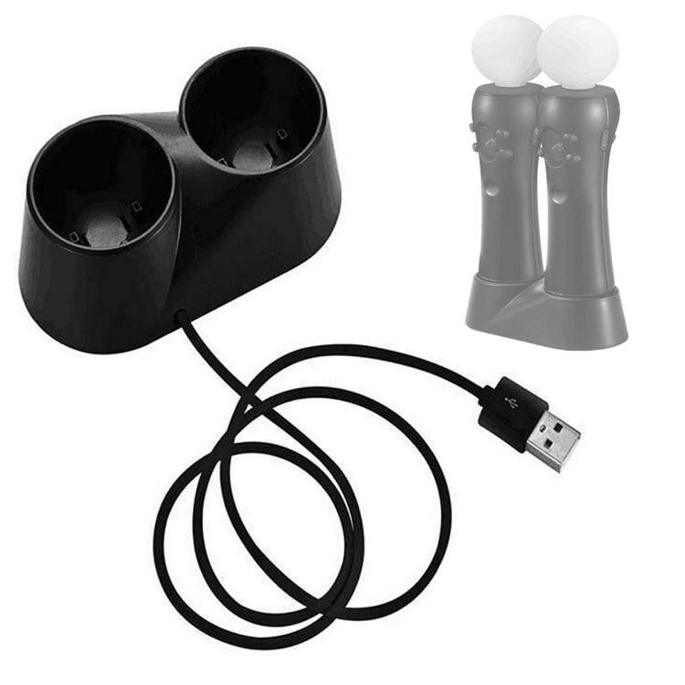 VR Controller Charger Dual USB Dock Game Charging Station Stand for PS4 PSVR Move Tool - VR Accessories by buy2fix | Online Shopping UK | buy2fix