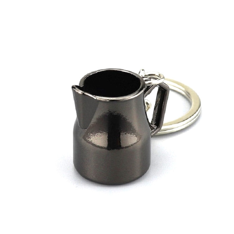 Creative Coffee Appliance Keychain Metal 3D Mini Coffee Pot Pendant, Color:Coffee Pot Black by buy2fix