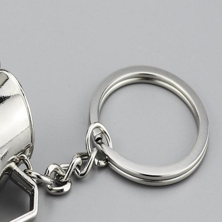 Creative Coffee Appliance Keychain Metal 3D Mini Coffee Pot Pendant, Color:Coffee Pot Black by buy2fix