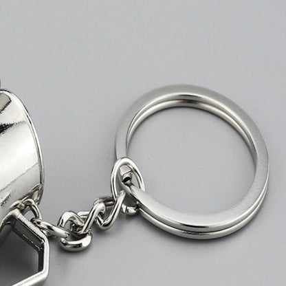 Creative Coffee Appliance Keychain Metal 3D Mini Coffee Pot Pendant, Color:Coffee Pot Black by buy2fix