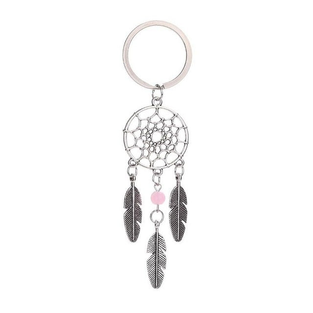 2 PCS Fashion Simple Dream Catcher Series Beads Keychain(Pink) by buy2fix