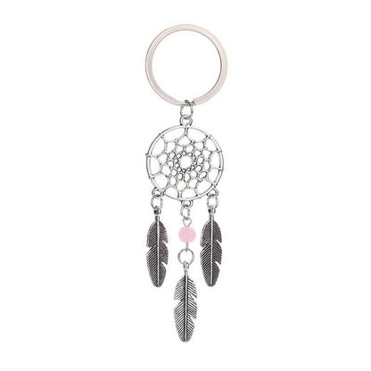 2 PCS Fashion Simple Dream Catcher Series Beads Keychain(Pink) by buy2fix