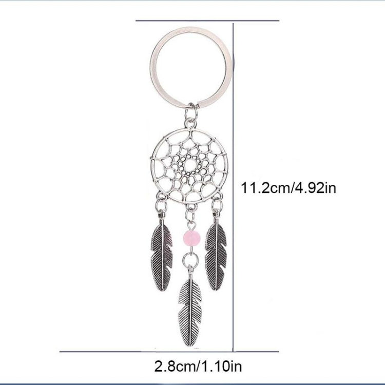 2 PCS Fashion Simple Dream Catcher Series Beads Keychain(Pink) by buy2fix