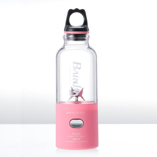 Multifunctional Juicer Rotatory Extractor Cup Portable USB Charge Juicer Blender with 6 Blades(Pink) by buy2fix