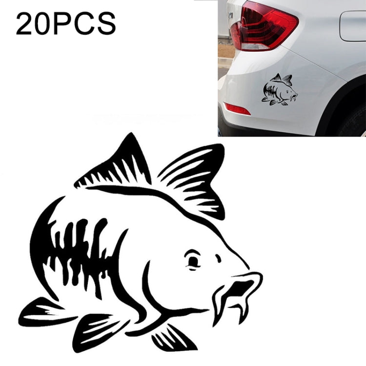 20 PCS Carp Fish Shape Window Car Sticker Reflective Car Styling Decoration(Black) by buy2fix