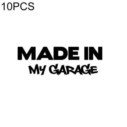 10 PCS MADE IN MY GARAGE Car Styling Stickers Decal Car Body Cool Covers, Size:17.8x5.9cm by buy2fix