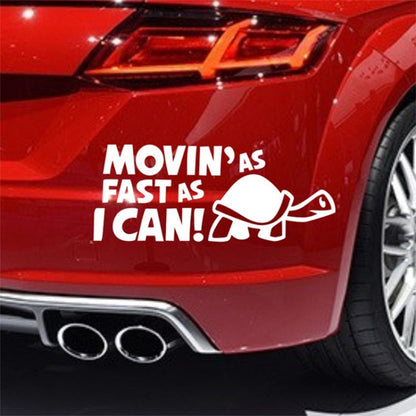 10 PCS Moving As Fast as I Can Pattern Reflective Decal Car Sticker, Size: 14.8x6cm(Silver) by buy2fix