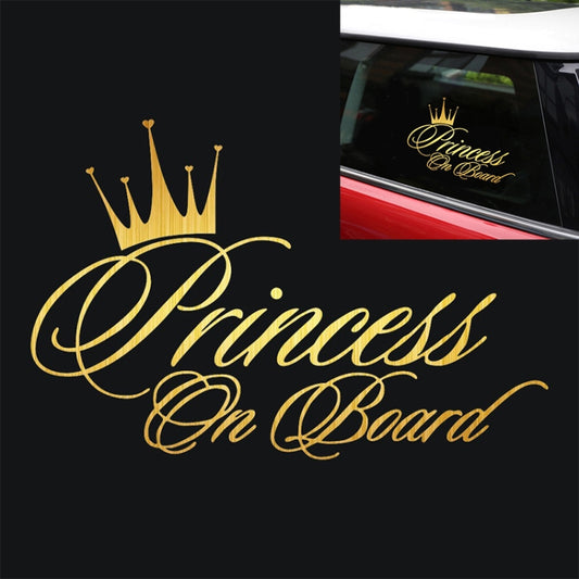 Princess Baby Pattern Car Decal Reflective Laser Vinyl Car Sticker, Size: 16.5x10.9cm(Gold) by buy2fix