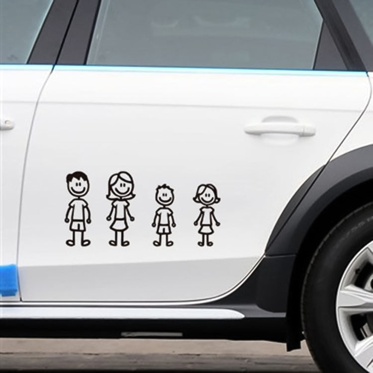 10 PCS Family Member Pattern Vinyl Decorative Auto Decal Cartoon Car Sticker (Black) by buy2fix