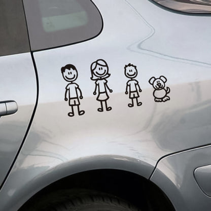 10 PCS Family Member Pattern Vinyl Decorative Auto Decal Cartoon Car Sticker (Black) by buy2fix