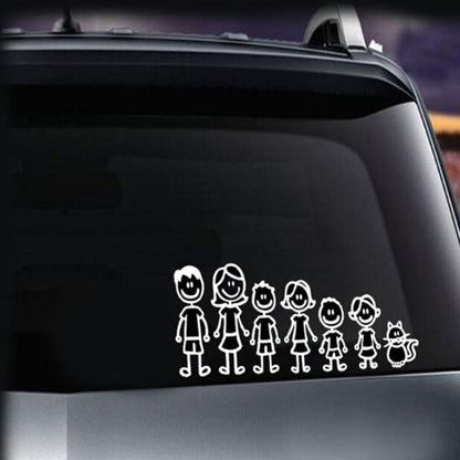 10 PCS Family Member Pattern Vinyl Decorative Reflective Auto Decal Cartoon Car Sticker (White) by buy2fix