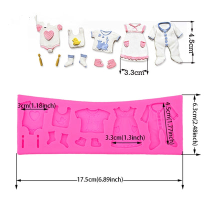 2 PCS Baking Mold Baby Shoes Fondant Cake Mold Kid Clothes Silicone DIY Chocolate West Point Mold - Food Molds by buy2fix | Online Shopping UK | buy2fix