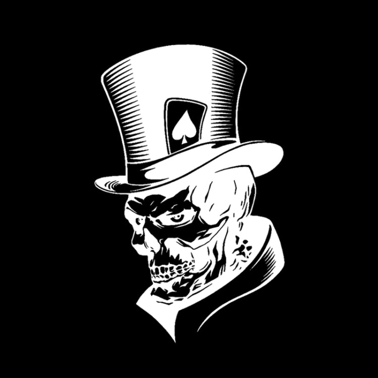 10 PCS Joker Skeleton Skull Playing Cards Poker Monster Hat Shape Vinyl Car Sticker, Size: 11.3x17.6cm(Silver) by buy2fix