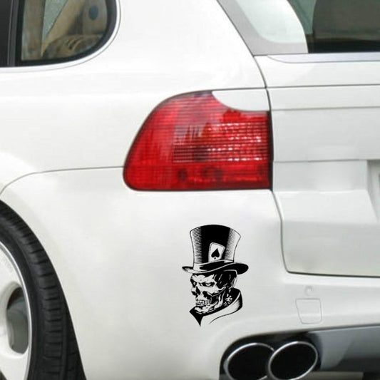 10 PCS Joker Skeleton Skull Playing Cards Poker Monster Hat Shape Vinyl Car Sticker, Size: 11.3x17.6cm (Black) - Decorative Sticker by buy2fix | Online Shopping UK | buy2fix