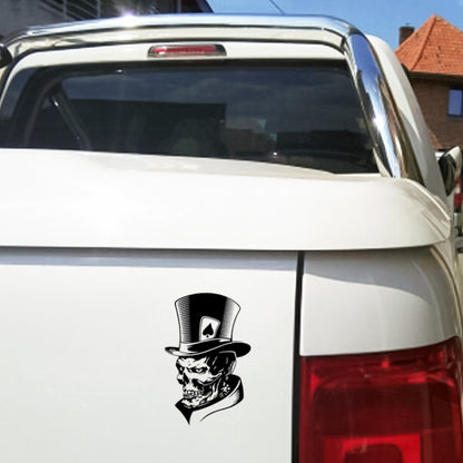 10 PCS Joker Skeleton Skull Playing Cards Poker Monster Hat Shape Vinyl Car Sticker, Size: 11.3x17.6cm (Black) - Decorative Sticker by buy2fix | Online Shopping UK | buy2fix