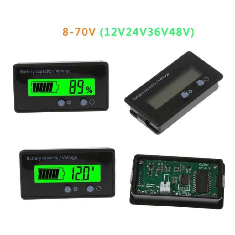 GY-6S 12V Lead-acid Battery Power Meter Lithium Battery Capacity Indicator Display Tester Percentage Voltmeter - Battery & Resistance Tester by buy2fix | Online Shopping UK | buy2fix