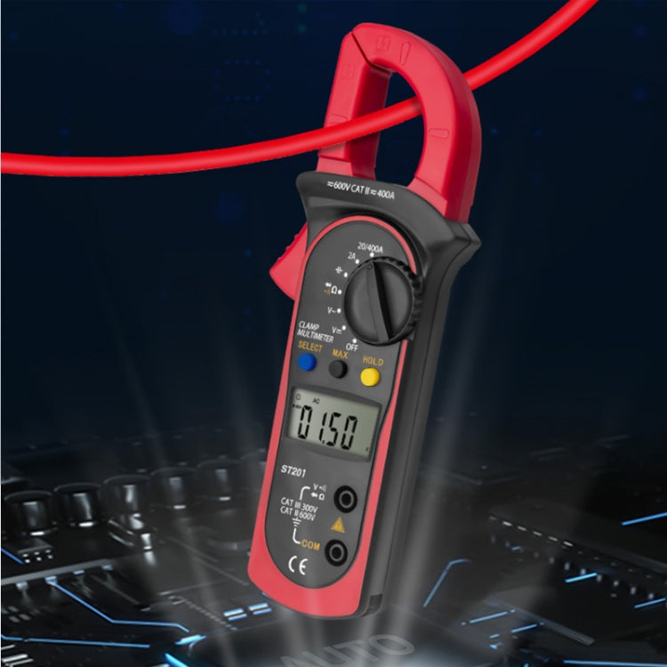 ANENG ST201 AC And DC Digital Clamp Multimeter Voltage And Current Measuring Instrument Tester(Red) - Digital Multimeter by ANENG | Online Shopping UK | buy2fix