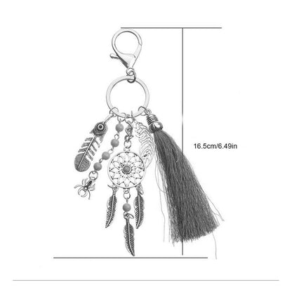 2 PCS Simple Fashion Wool Tassel Dream Catching Keychain(Beige) by buy2fix