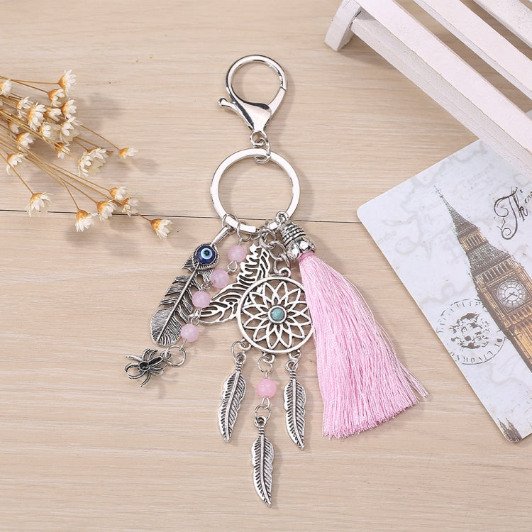 2 PCS Simple Fashion Wool Tassel Dream Catching Keychain(Pink) by buy2fix