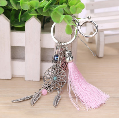 2 PCS Simple Fashion Wool Tassel Dream Catching Keychain(Pink) by buy2fix