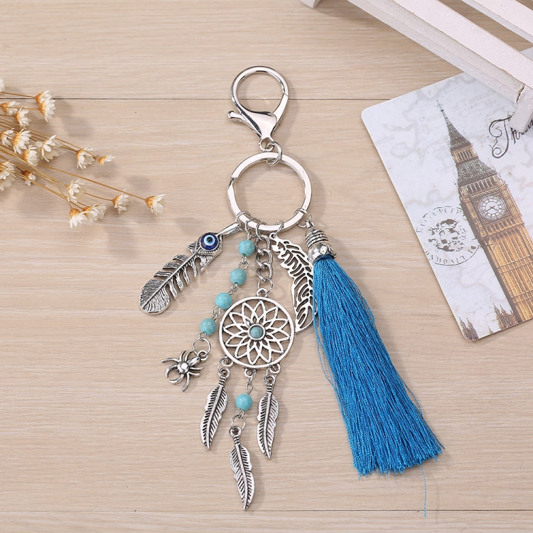 2 PCS Simple Fashion Wool Tassel Dream Catching Keychain(Blue) by buy2fix
