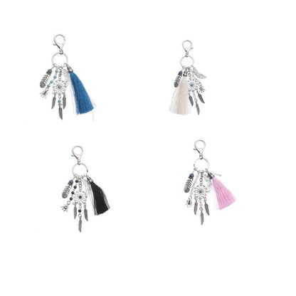 2 PCS Simple Fashion Wool Tassel Dream Catching Keychain(Blue) by buy2fix