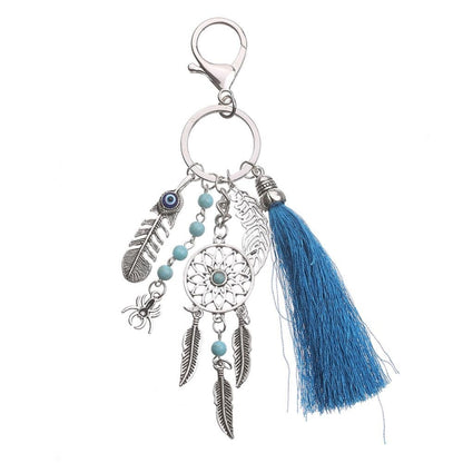 2 PCS Simple Fashion Wool Tassel Dream Catching Keychain(Blue) by buy2fix