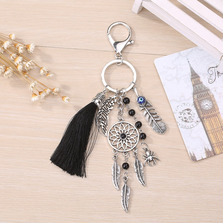2 PCS Simple Fashion Wool Tassel Dream Catching Keychain(Black) by buy2fix
