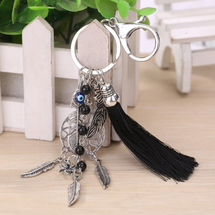 2 PCS Simple Fashion Wool Tassel Dream Catching Keychain(Black) by buy2fix