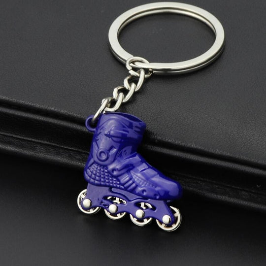 Creative Simulation Skates Keychain Personalized Pendant Gift(Blue)